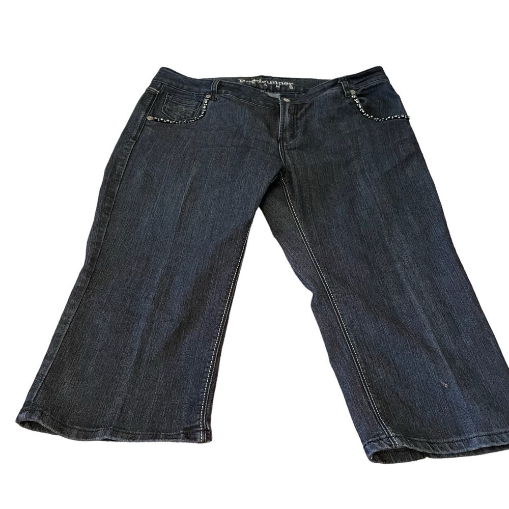 Road Runner Crop Jeans - Bling around all pockets - Size 16- Like New Condition